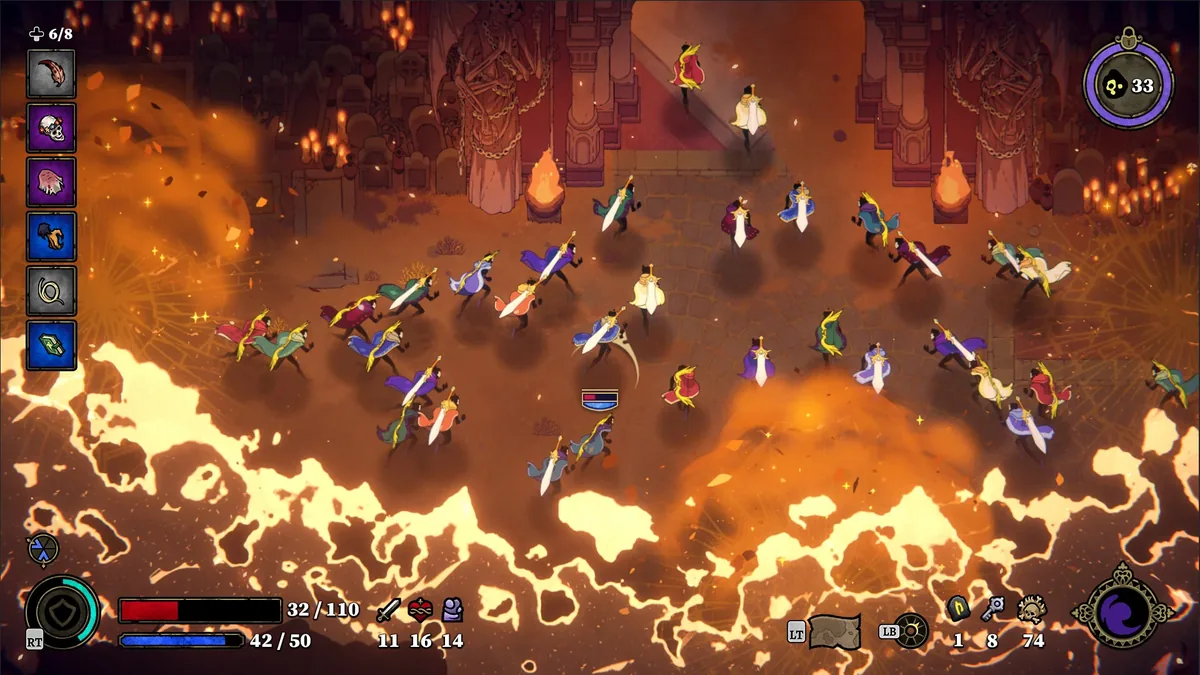 Official 33 Immortals Steam screenshot showing a large group coordinating around a boss